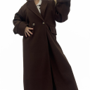 cappotto lungo con bottoni facing